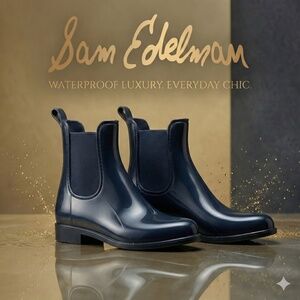 Sam Edelman Tinsley Chelsea Rain Boot Dark Navy Size 8